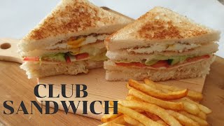 How To Make Club Sandwich At HomeClub Sandwich RecipeEasy Club Sandwich [upl. by Kahle]