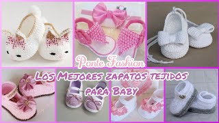 DISEÑOS DE ZAPATOS TEJIDOS PARA BEBE MAS DE 50 ZAPATOS TEJIDOS PARA NIÑA BABY [upl. by Kiraa431]