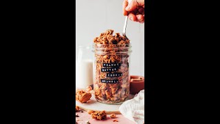 Peanut Butter Cookie Granola Naturally Sweetened  Minimalist Baker Recipes [upl. by Oiramej]