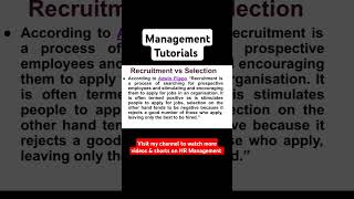 Recruitment Vs Selection [upl. by Warren564]