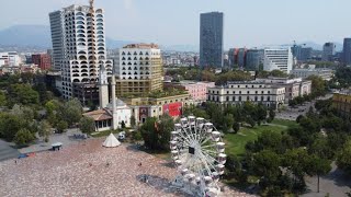 Tirana Albania by drone 4K 2024 [upl. by Adiuqram844]