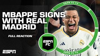 🚨 FULL REACTION 🚨 KYLIAN MBAPPE OFFICIALLY SIGNS WITH REAL MADRID  ESPN FC [upl. by Pillsbury]