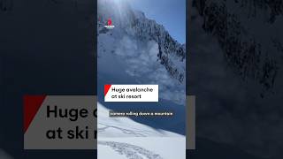 Huge avalanche at ski resort [upl. by Airdnaz]