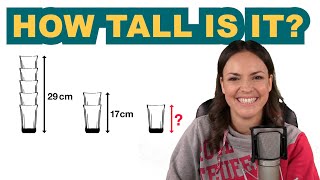 How tall is the glass – Solving math puzzles [upl. by Aloysius250]