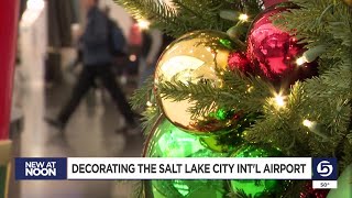 Salt Lake City International Airport decks the halls for the holidays [upl. by Annaili]