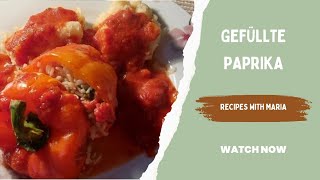 Gefüllte Paprika mit Reis vegetarisch [upl. by Nirrat75]