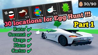 Roblox Car Dealership Tycoon  First 30 locations for 2024 Easter egg hunt [upl. by Ayhtak]