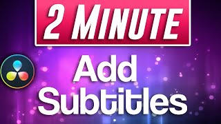 How to Add Subtitles Tutorial  Davinci Resolve 16 [upl. by Dott]