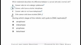 Mitotic cell cycle AS Level Biology 9700  paper 1 past papers explained in detail [upl. by Virgil8]