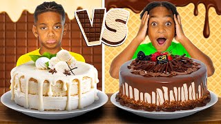 CHOCOLATE VS VANILLA FOOD CHALLENGE [upl. by Gnik]