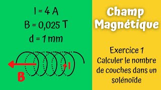 Exercice 1 Champ magnétique calculer le nombre de couches dun solénoïde [upl. by Steffy]