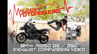 Exhaust Comparison Video  R1250 amp R1200 GS  GSA [upl. by Yhtomiht]