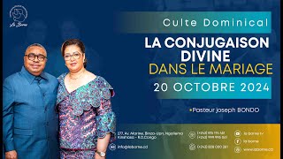 LA CONJUGAISON DIVINE DANS LE MARIAGE PST JOSEPH BONDO DIMANCHE 20 OCTOBRE 2024 CULTE 2 [upl. by Yelrebmyk]