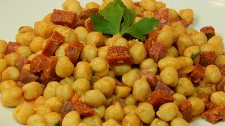 Garbanzos fritos receta fácil y rápida [upl. by Kryska338]