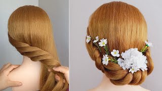 Amazing and wonderful hairstyle with easy and simple steps  Cute hairstyle for parties [upl. by Elconin]