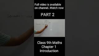 Part 2 Ncert Class 9th Maths  Chapter 1  Introduction  trendingshorts shorts class9maths [upl. by Mairem]