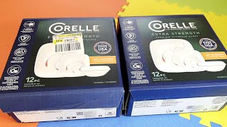 Corelle Extra Strength Premium Vitrelle Glass 12pc Dinnerware Set unboxing [upl. by Kurys]