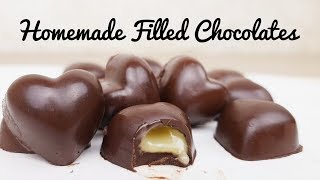 Homemade Filled Chocolates  Filled Chocolates recipe  Easy Valentines Day dessert [upl. by Adao]