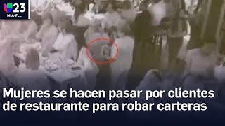 Ten cuidado estas mujeres mayores robaron la billetera a cliente de restaurante en Coral Gables [upl. by Langley]