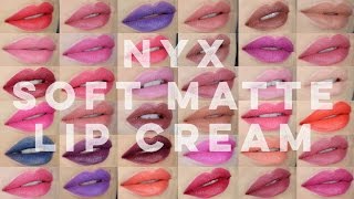 FULL COLLECTION Lip Swatch amp Review  NYX Soft Matte Lip Cream [upl. by Nrublim494]