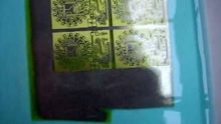 Etching a PCB with hydrochlorid acid and hydrogen peroxide [upl. by Einalam711]