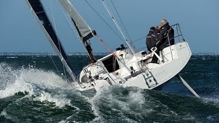 Surfing at 21 knots aboard the Jeanneau Sun Fast 3600 [upl. by Hctim]