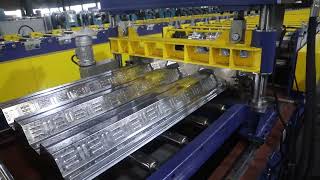 76H Fly Cutting Metal Deck Roll Forming Machine [upl. by Jone]