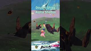 DOUBLE SHINY ALPHA SHELLOS shorts shinypokemonhunter pokemonlegendsarceus shinypokemon pokemon [upl. by Luella783]