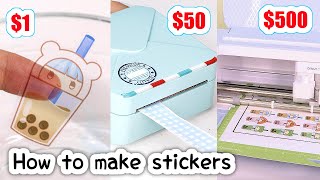 How I make STICKERS 1 vs 500  sticker printer print and cut CRICUT MAKER tutorial and more [upl. by Neetsirk]