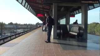 DublinPleasanton Train Arriving at ColiseumOakland Airport BART HD [upl. by Notlef]