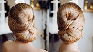 Simple Formal Cute Hair Do Tutorial  Elegant red carpet Low bun Idea [upl. by Euqinay]