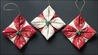 Folded Fabric Ornaments [upl. by Ainesey]