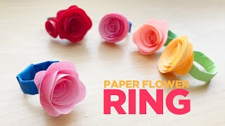 Paper Rings  DIY Paper Flower Rings  How to Make a Paper Ring with Paper Flowers Tutorial [upl. by Ahsiekar]