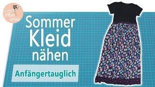 Kleid  Sommerkleid nähen  für Anfänger ohne Schnittmuster [upl. by Deland]