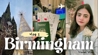 Birmingham vlog 1 ✈️  Travel day  Room Tour 🫶🏻💙🩵 [upl. by Nabal]