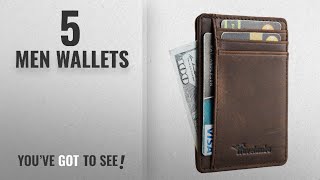 Top 10 Men Wallets  Winter 2018  Travelambo Front Pocket Minimalist Leather Slim Wallet RFID [upl. by Anaerda199]