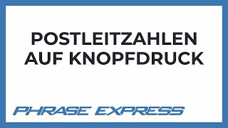 Postleitzahlen in jedes Programm einfügen [upl. by Larisa284]