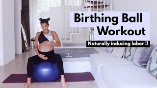 Birthing Ball Workout  Naturally inducing labor WorkoutwithJen [upl. by Dihsar]