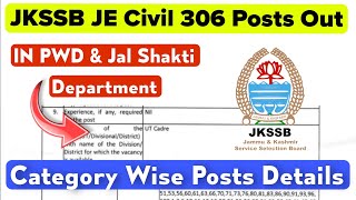 JKSSB JE Civil Posts Official Notification Category Wise Posts  JKSSB Latest Update Today [upl. by Niall]