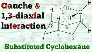 Gauche interaction 13diaxial interaction Substituted Cyclohexane [upl. by Elleyoj]