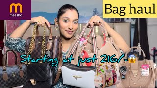 HUGE MEESHO Bag haul Starting at Rs216Sunday Maha saleDupes of LV🤯 [upl. by Morie]