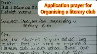 Application prayer for organising a literary club Application writing fuljhuriwriting [upl. by Groome]