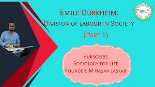 Emile Durkheim Division of Labour in Society Lecture II Part 3 Classical sociological theory [upl. by Codee]