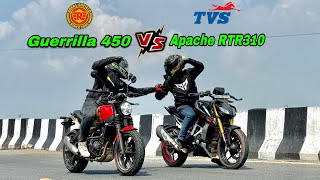 GUERRILLA 450 vs Apache RTR 310  Drag Race 🔥 [upl. by Annot]