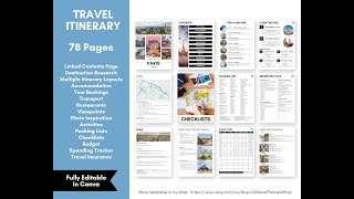 How to make a travel itinerary in Canva [upl. by Ailemak]