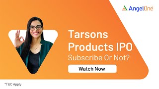 Tarsons Products IPO  Apply or Avoid  Analysis Details Date Price  Angel One [upl. by Sigsmond]