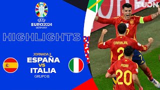 HIGHLIGHTS  España vs Italia  UEFA EURO 2024  J2  TUDN [upl. by Eilasor]