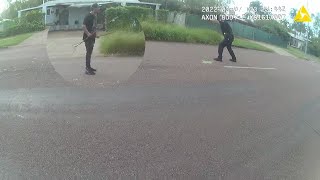 NT Police Man Approaches Officers Brandishing Spear [upl. by Sukram]