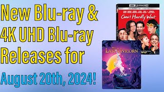 New Bluray amp 4K UHD Bluray Releases for August 20th 2024 [upl. by Anawed]