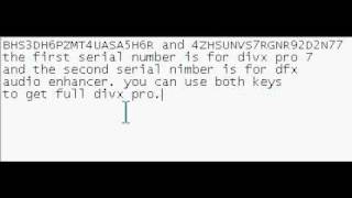 DivX Pro Serial key [upl. by Acebber]